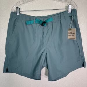 REI Trailmade Amphib Shorts Mens Medium Belted Ripstop Hiking Swim Tundra Teal M
